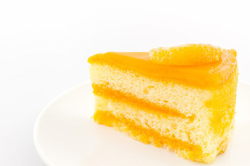 Fototapeta na wymiar Oranges cake slice,fruit cake.