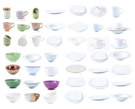White ceramic cup and plate.