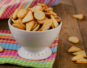 Crackers in bowl
