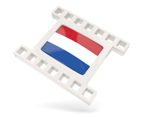 Movie icon with flag of netherlands