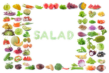 fruit and vegetable isolated on white background