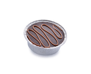 chocolate cake isolated on white