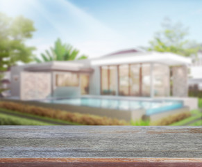 Table Top And Blur  Building Background