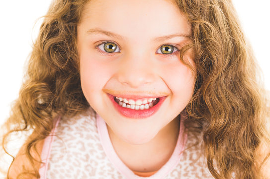 Cute little preschooler girl with chocolate milk mustache