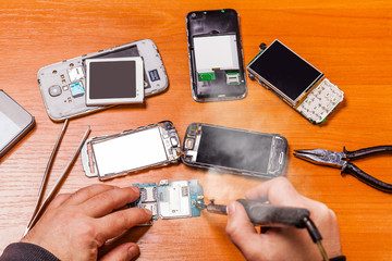 soldering, repair broken phone