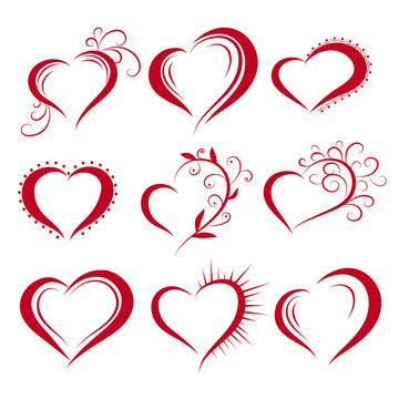 Hearts in a creative style