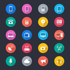 Communication device simple color icons