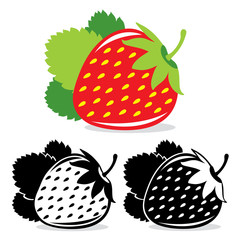 Strawberry vector set