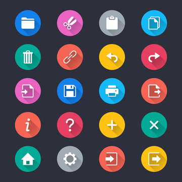 Application toolbar simple color icons