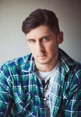 Closeup of sexy handsome man