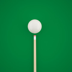 Billiard balls before hitting on a green billiard table
