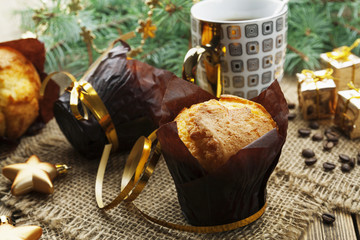 Muffins and cup of coffee