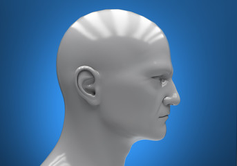 Man's head close-up
