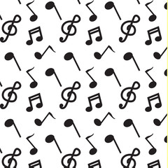 black note music pattern vector