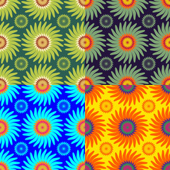 Fototapeta na wymiar Set of colorful seamless patterns