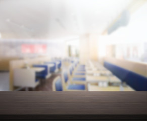 Fototapeta premium Table Top And Blur Interior Background