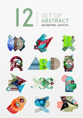 Naklejka premium Set of vector abstract geometric layout