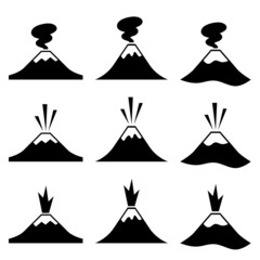 vector active erupting volcano pictograms © Roman Sotola