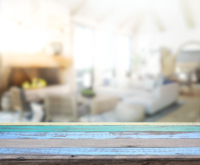 Table Top And Blur Interior Background