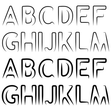 vector minimal contour alphabet font - part 1