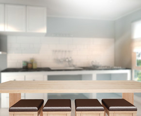 Table Top And Blur Interior Background