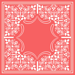 Beautiful floral design decorated frame in pink color.