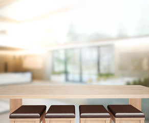 Table Top And Blur Interior Background