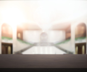 Table Top And Blur Interior Background
