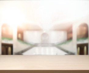 Table Top And Blur Interior Background