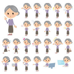紫服おばあさん／同じシリーズはtoyotoyoポートフォリオ内から「親しみ　デフォルメ」と検索してください