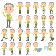 グリーンベストおじいさん／同じシリーズはtoyotoyoポートフォリオ内から「親しみ　デフォルメ」と検索してください