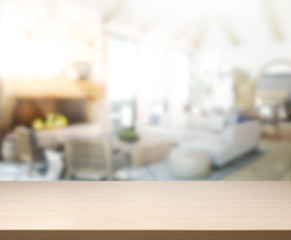 Table Top And Blur Interior Background