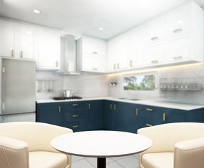 Table Top And Blur Interior Background