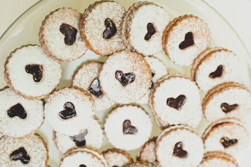 Round Cookies on Glass Plate