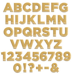 Wooden letters and numbers - wood alphabet