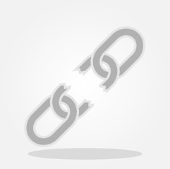 three pieces of broken chain