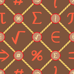 Seamless background with mathematical symbols