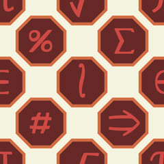 Seamless background with mathematical symbols