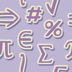 Seamless background with mathematical symbols
