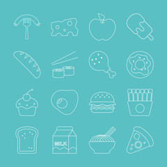 food line icon set