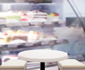 Table Top And Blur Interior Background
