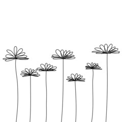 black doodle flower vector