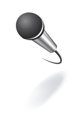 Realistic vector illustration of abstract microphone with shadow