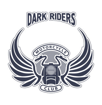 Dark riders motorcycle club design for emblem or logo