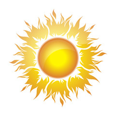 Decorative bright colorful sun symbol