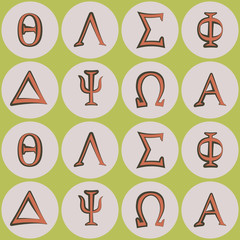 seamless background with letters of the Greek alphabet