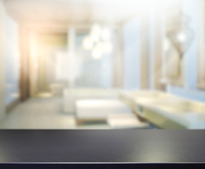Table Top And Blur Interior Background