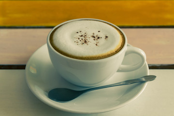 Cup of Cappuccino coffee.