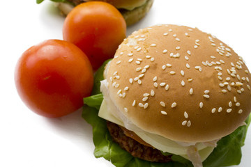 delicious hamburger isolated