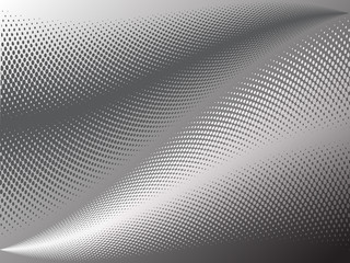 Halftone effect abstract background with two waves
